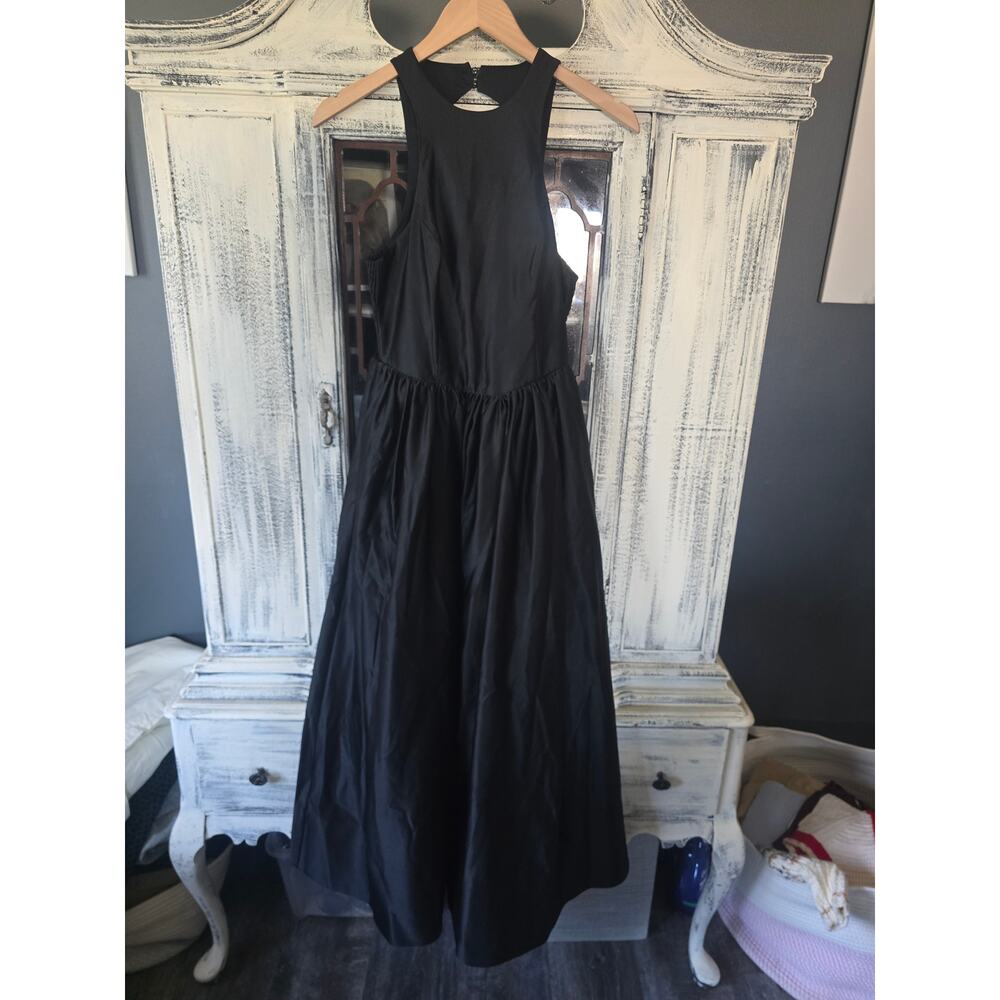 NWT BHLDN Cora Halter Back-Cutout Black Satin Midi Dress - Small - Picture 4 of 4